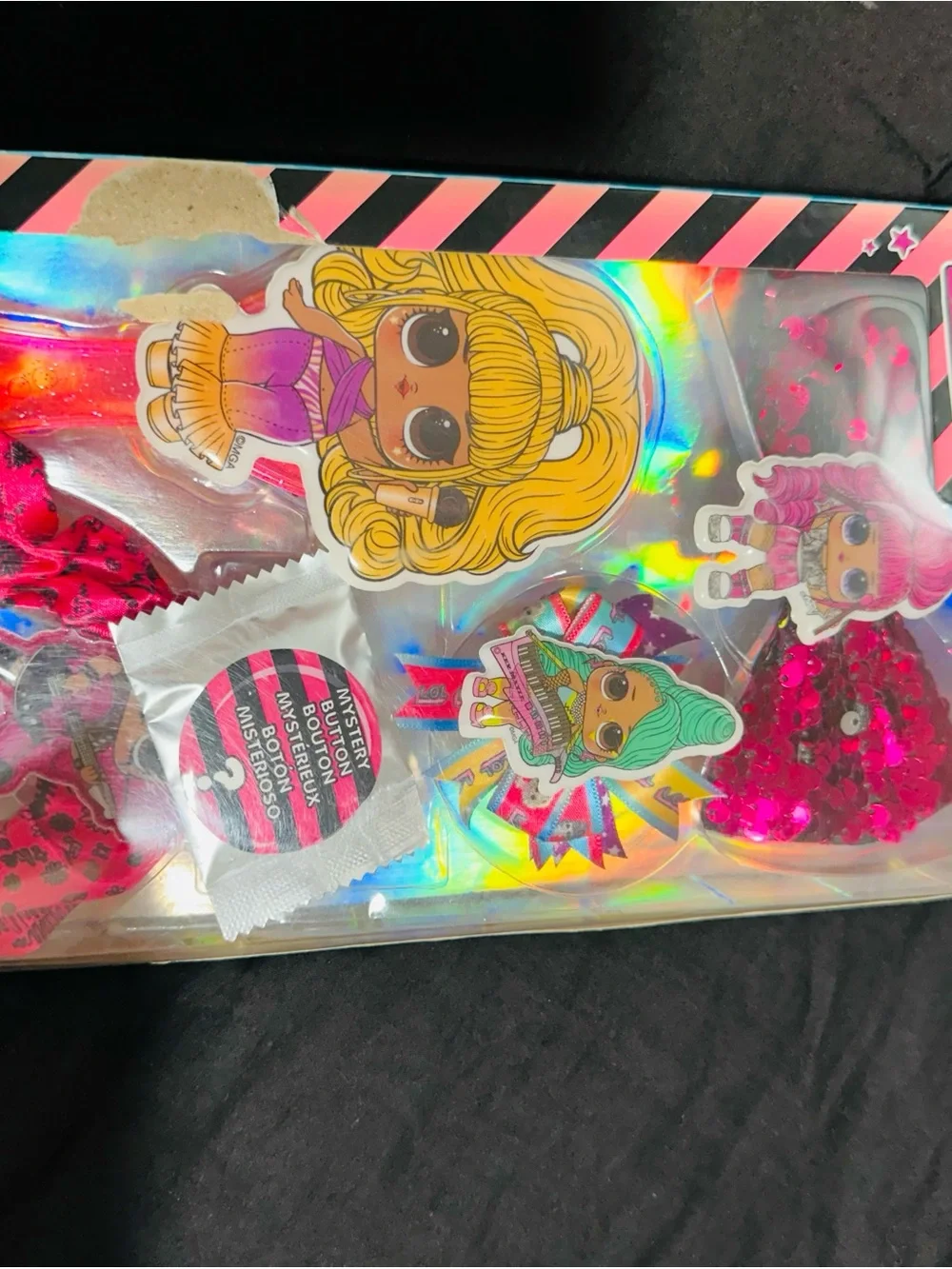 L.O.L. Surprise! Pink & Purple Sequin Doll Hair Brush and Party Accessories Set
